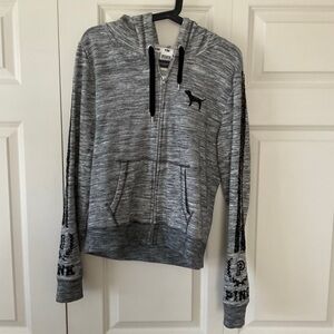 VS PINK Sequin Zip Up Hoodie Size Medium
